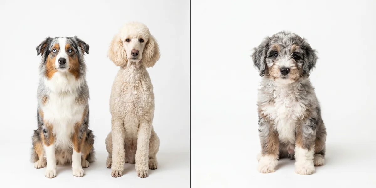 Différence entre chien croisé et race hybride intentionnelle avec exemple Aussiedoodle